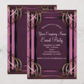 Mauve Gold Elegant Bedrijf Corporate Holiday Party Kaart (Voorkant / Achterkant)