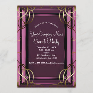 Mauve Gold Elegant Bedrijfs Kerstfeest Kaart