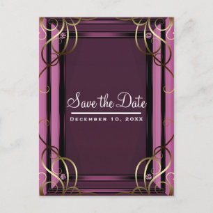 Mauve Gold Elegant Company Corporate Save the Date Aankondigingskaart