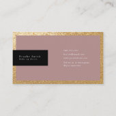 Mauve Gold Elegant Luxe Voeg je Logo toe Visitekaartje (Achterkant)