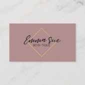 Mauve Gold Elegant Luxe Voeg je Logo toe Visitekaartje (Voorkant)