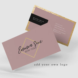 Mauve Gold Elegant Luxe Voeg je Logo toe Visitekaartje
