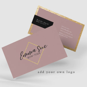 Mauve Gold Elegant Luxe Voeg je Logo toe Visitekaartje