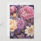 Mauve & Gold Floral Geboorte Aankondiging Fotokaar (Achterkant)