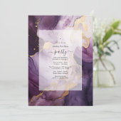 Mauve & Gold Onder het Zee Zeemeermin Verjaardagsf Kaart (Staand voorkant)