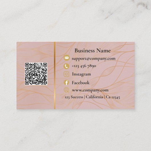 Mauve Gold QR-code sjabloon voor visitekaartjes (Achterkant)