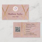Mauve Gold QR-code sjabloon voor visitekaartjes (Voorkant / Achterkant)