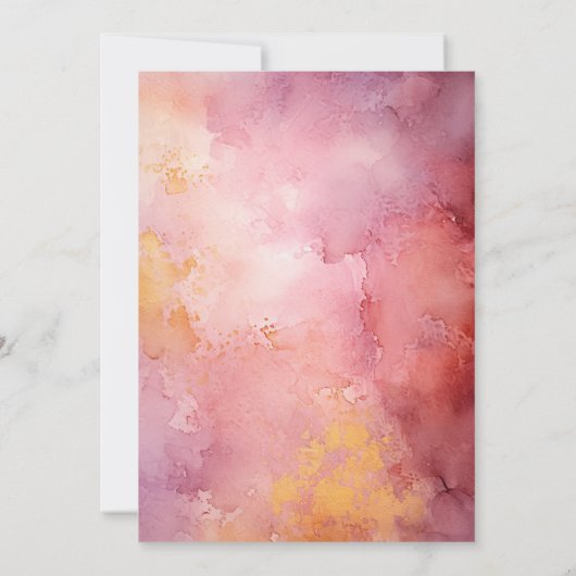 Mauve & Gold Waterverf Wash Volwassen Verjaardagsf Kaart (Achterkant)