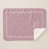 Mauve Golfachtige Rand Monogram Sherpa Deken (Voorkant (horizontaal))