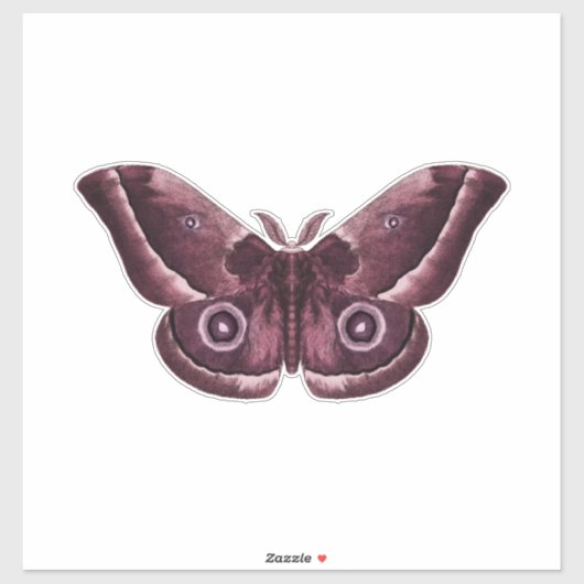 Mauve Gothic Moth Sticker (Vel)
