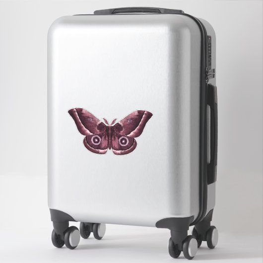 Mauve Gothic Moth Sticker (Koffer)