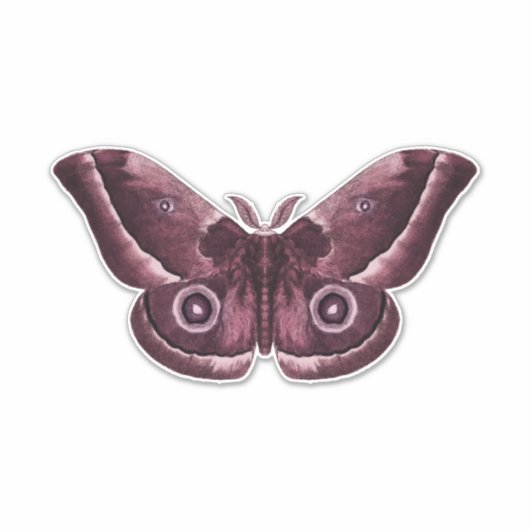 Mauve Gothic Moth Sticker (Voorkant)