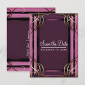Mauve Goud Elegant Bedrijfs Save the Date Aankondigingskaart (Voorkant / Achterkant)
