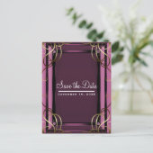 Mauve Goud Elegant Bedrijfs Save the Date Aankondigingskaart (Staand voorkant)
