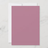 Mauve Gouden Bloemblad Bruiloft Kaart (Achterkant)
