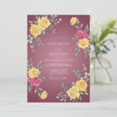 Mauve Gouden Ranunculus Eucalyptus Bruiloft Kaart (Staand voorkant)