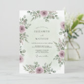 Mauve Graceful Forest Wedding Kaart (Staand voorkant)