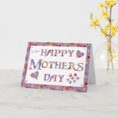  Mauve Granny Print voor Mum Moederdag Kaart (Gele Bloem)