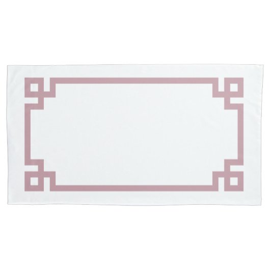Mauve Greek Key Border King Grootte Kussensloop (Voorkant-Links)