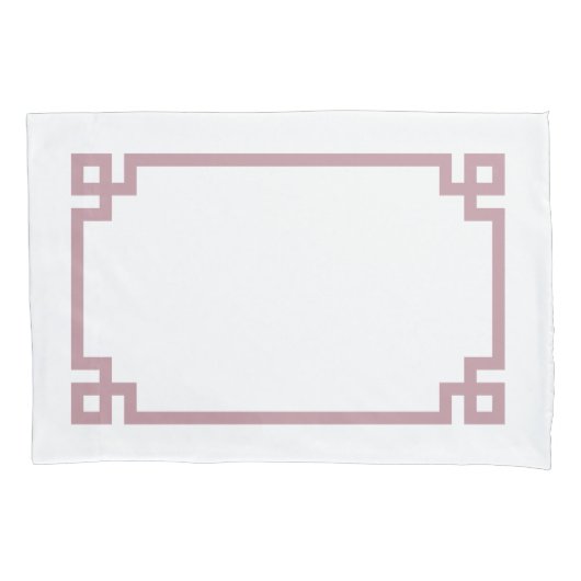 Mauve Greek Key Border Standard Kussensloop (Voorkant-Links)