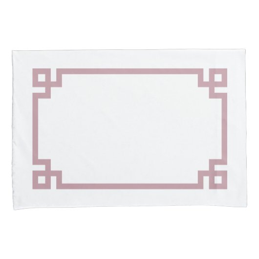 Mauve Greek Key Border Standard Kussensloop (Voorkant-Rechts)