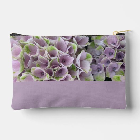 Mauve & Green Hydrangea Floral Accessoire Pouch Etui (Achterkant)