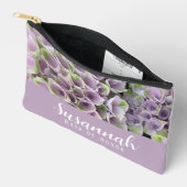 Mauve & Green Hydrangea Floral Accessoire Pouch Etui (Open)