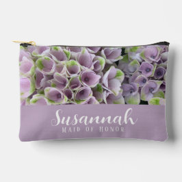 Mauve & Green Hydrangea Floral Accessoire Pouch Etui