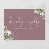 Mauve Greenery Song Aanvraag RSVP Briefkaart (Voorkant)