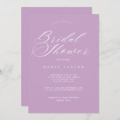 Mauve Grey Bruids Douche Uitnodiging (Voorkant / Achterkant)