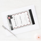 Mauve & Grey Damask Wedding Wine Bottle Labels (Envelop)