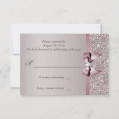 Mauve Grey Sequins Diamonds Bow RSVP (Achterkant)