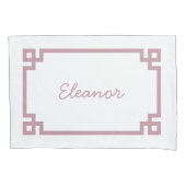 Mauve Griekse Sleutel Monogram Standaard Kussenslo Kussensloop (Voorkant)