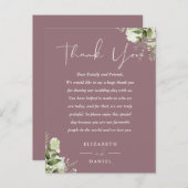 Mauve groen dank u bruiloft plaats kaart (Voorkant / Achterkant)