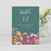 Mauve groen sinaasappel roze geel flora Tafelnumme Kaart (Staand voorkant)