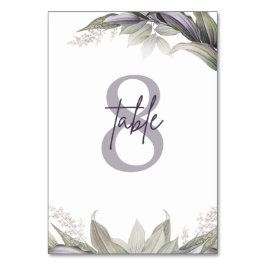 Mauve & Groene Bloemen | Bruiloft Kaart