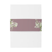 Mauve Groene Bloemige Trouw Uitnodigingen Wikkel (Achterkant Voorbeeld)