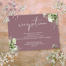 Mauve Groene Script Bruiloftsreceptie