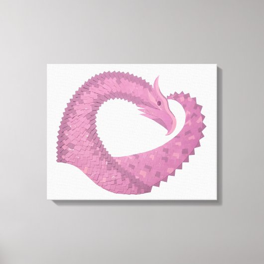 Mauve hartdraak op wit canvas afdruk (Voorkant)