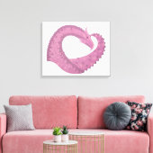 Mauve hartdraak op wit canvas afdruk (Insitu (Woonkamer))