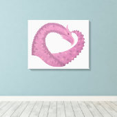 Mauve hartdraak op wit canvas afdruk (Insitu (Houten vloer))