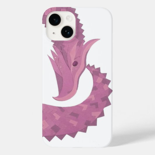 Mauve hartdraak op wit Case-Mate iPhone case (Achterkant)