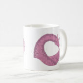 Mauve hartdraak op wit koffiemok (Voorkant rechts)