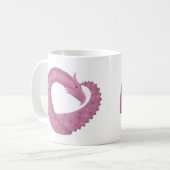 Mauve hartdraak op wit koffiemok (Voorkant links)