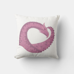 Mauve hartdraak op wit kussen