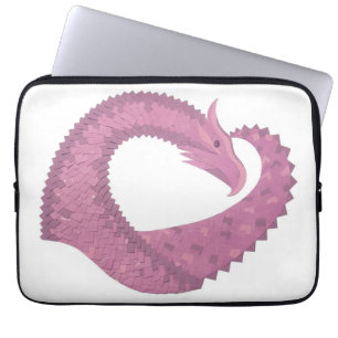 Mauve hartdraak op wit laptop sleeve