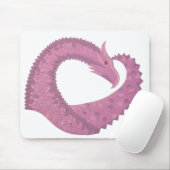 Mauve hartdraak op wit muismat (Met muis)
