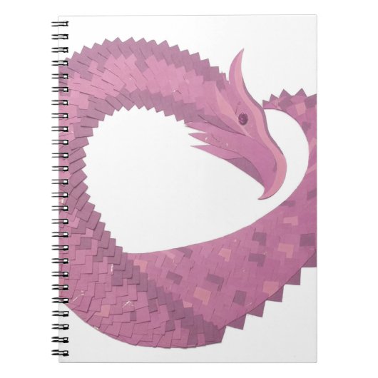 Mauve hartdraak op wit notitieboek (Voorkant)