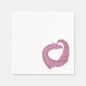 Mauve hartdraak op wit servet (Voorkant)