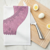 Mauve hartdraak op wit theedoek (Quarter Fold)